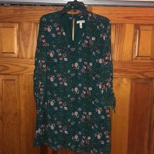 Green floral dress